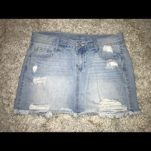 Distressed Jean Skirt